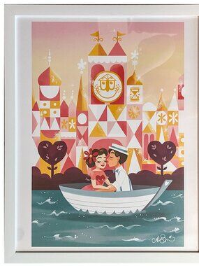 Disney WonderGround Ann Shen Small World Cruise Framed Art Print 15x12 Decor